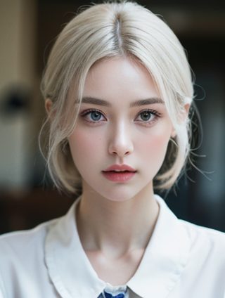 蓝色与肤色的完美搭配：打造清新脱俗的白皙妆容