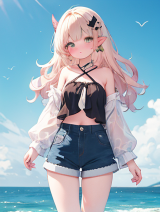 动漫世界中的绿衣少女